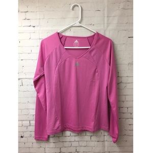Adidas Small Pink Long Sleeve Athletic Causal Top